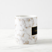 Nom élégant moderne de marbre d'or blanc - tasse (Centre)