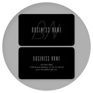Nom élégant moderne & monogramme Gris foncé & No