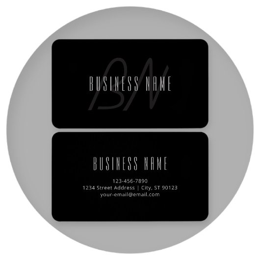 Nom élégant moderne & monogramme | Gris foncé & No