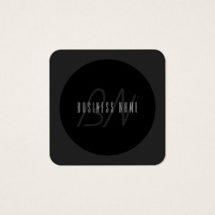 Nom élégant moderne & monogramme   Gris foncé & No