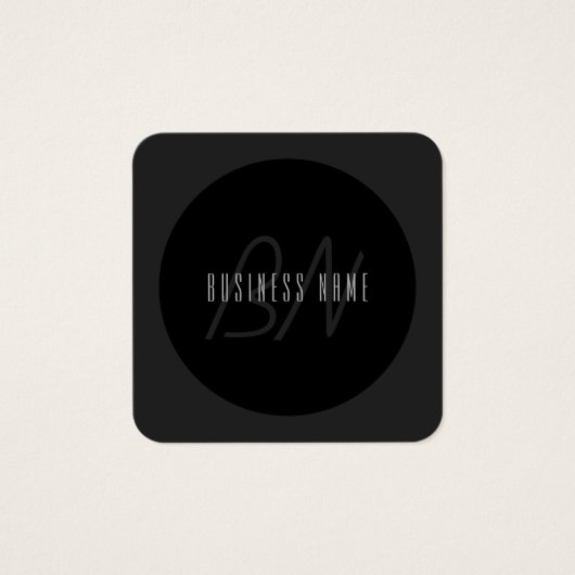 Nom élégant moderne & monogramme | Gris foncé & No (Devant)