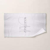 Nom Élégant Monogramme & Gris Mince Ombre Gris Gri (Serviette à main)