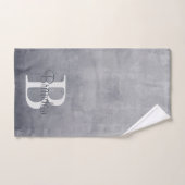 Nom élégant monogramme gris rustique (Serviette à main)