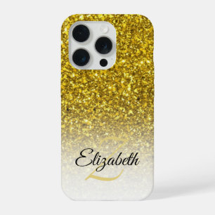 Nom Élégant Monogramme Paillettes Or Ombré
