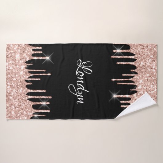 Nom Elegant Parties scintillant Drives Rose Or Ros (Serviette de bain)