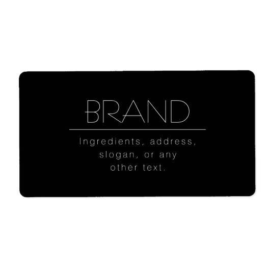Nom élégant & Slogan ou autre Étiquette de texte (Devant)