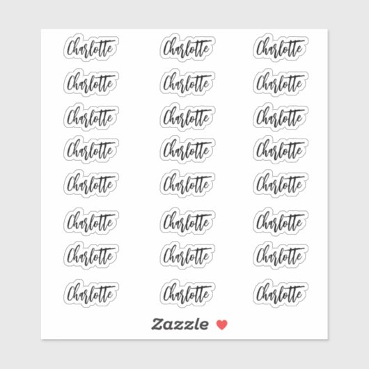 Nom élégant Sticker nom de vignette étiquette (Feuille)