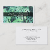 Nom élégant sur Palm Peint Feuille Carte de visite (Devant / Derrière)