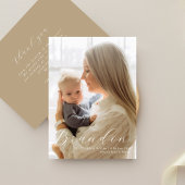 Nom élégant Une photo Faire-part de naissance offi