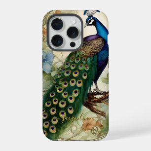Nom élégant vintage paon plumes Art nouveau