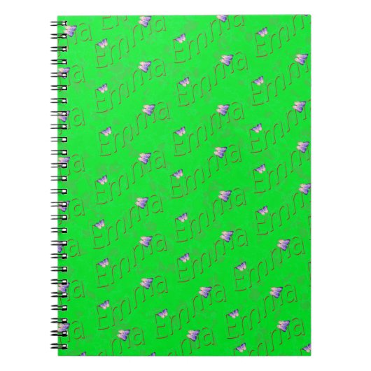 Nom Emma vert, Carnet (Devant)