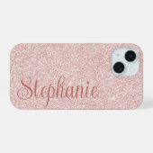 Nom en écriture cursive rose gold pailleté (Verso Horizontal)