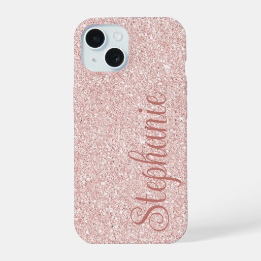 Nom en écriture cursive rose gold pailleté (Verso)