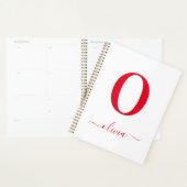Nom en écriture Monogram Personnalisé Blanc et Rou (Devant avec enveloppe)