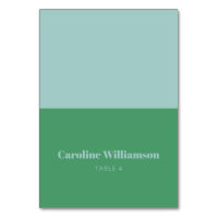 Nom en gras Bleu bleu vert personnalisé Carte