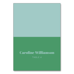 Nom en gras Bleu bleu vert personnalisé Carte