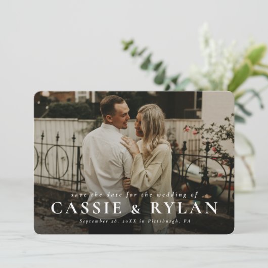 Nom en gras simple enregistrer le carte photo de d (Debout devant)