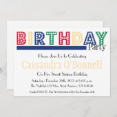 Nom En Lumière Invitations De Fête Anniversaire (B (Devant / Derrière)