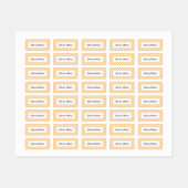 Nom en vichy jaune étiquettes pour la garderie du  (Feuille)