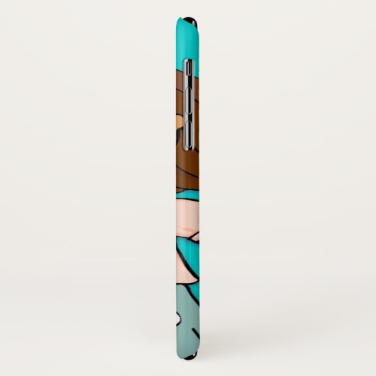 Nom enfant fille bouddles aqua coque iphone pêche (Dos/Gauche)