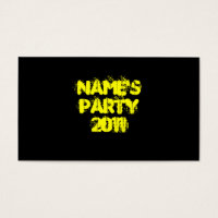 Nom et année personnalisés. Party. Jaune et Noir