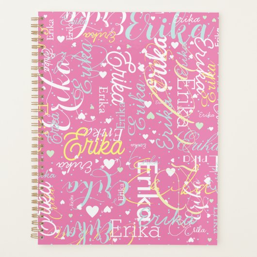 Nom et coeur répétés Romantique (Devant)