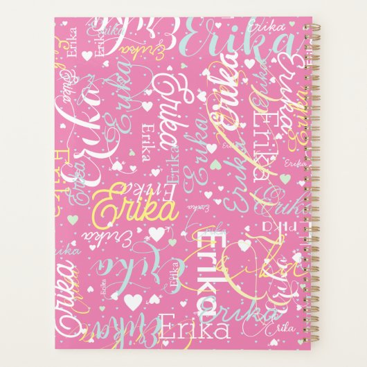 Nom et coeur répétés Romantique (Dos)