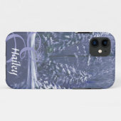 Nom et coque iphone initial des arbres d'hiver (Dos (Horizontal))