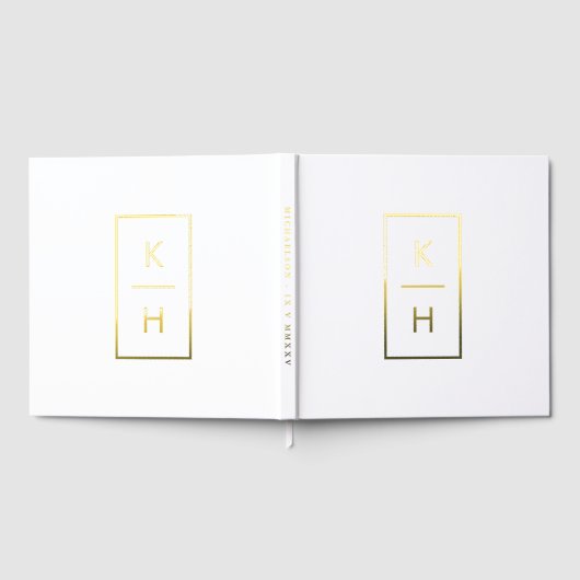 Nom et date du Mariage du monogramme vertical mini (Complet)