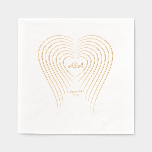 Nom et date du Mariage en forme de coeur (Recto)