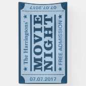 Nom et date personnalisés Bannière "Billet film" (Vertical)