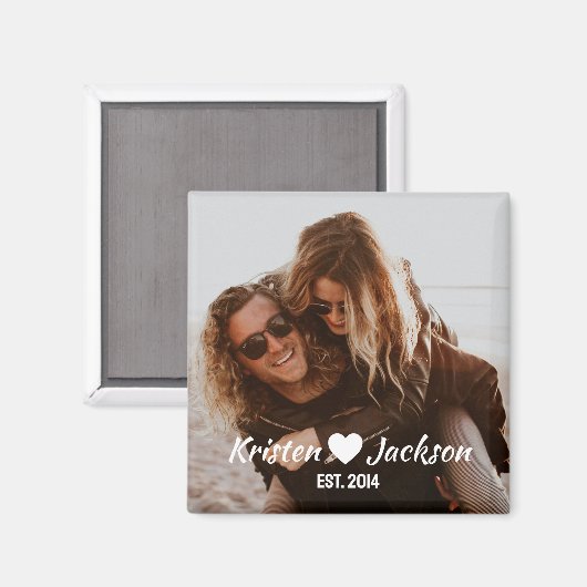 Nom et date personnalisés Magnet simple (Recto/Verso)