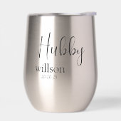 Nom et date personnalisés Vin Tumbler pour Hubby (Gauche)