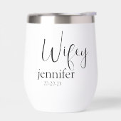 Nom et date personnalisés Vin Tumbler pour Wifey (Gauche)