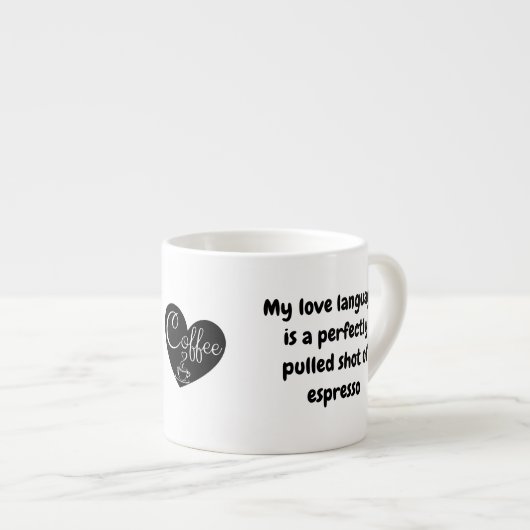 Nom et devis personnalisés, petite tasse de café E (Devant droit)