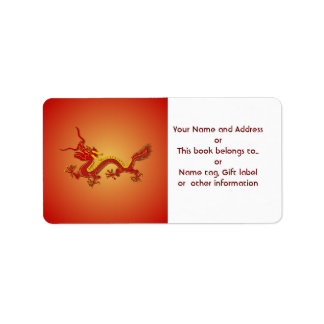 Nom et Étiquette de adresse du dragon d'or rouge c