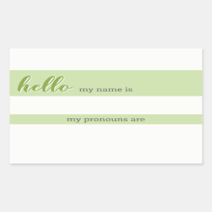 Nom et étiquette Pronoun - Vert
