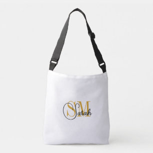 Nom et femme monogramme Sac de mode / blanc