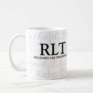 Nom et Initiales Personnalisé Monogramme Mug