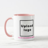 Nom et logo de l'entreprise sur la Mug Combo Rose (Gauche)