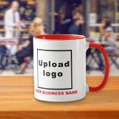 Nom et logo de l'entreprise sur la Mug Combo Rouge