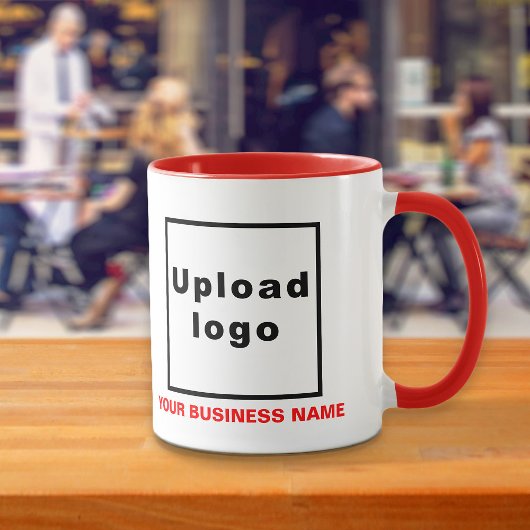 Nom et logo de l'entreprise sur la Mug Combo Rouge