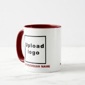 Nom et logo de l'entreprise sur Maroon Combo Mug (Devant gauche)