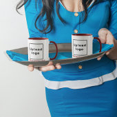 Nom et logo de l'entreprise sur Maroon Combo Mug