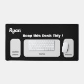 Nom et message personnalisés simples en noir (Clavier et souris)