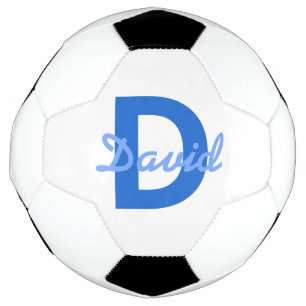 Nom et monogramme bleus