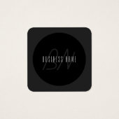 Nom et monogramme élégants modernes | Gris foncé e (Devant)