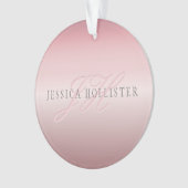 Nom et monogramme | Soft FAUX Rose Gold Blush (devant)