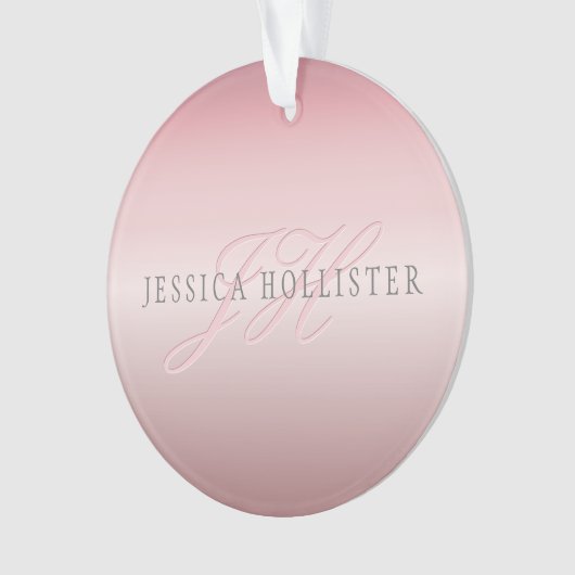 Nom et monogramme | Soft FAUX Rose Gold Blush (devant)