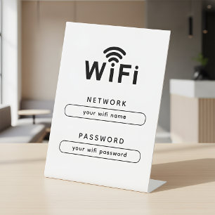 Nom et mot de passe WIFI Panneau simple sur socle